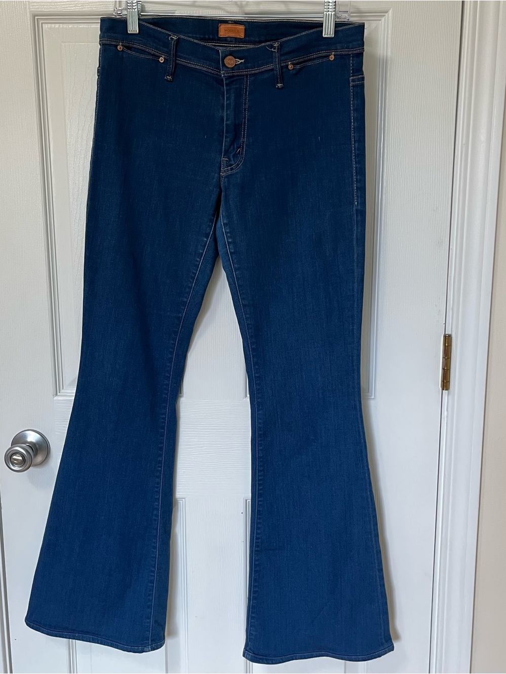 Mother The Curfew Flare Jeans Blue Skies Promises Dark Wash Boho Retro Size 30